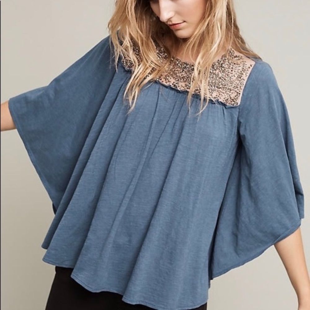 Anthropologie Deletta Josephine Embellished Top